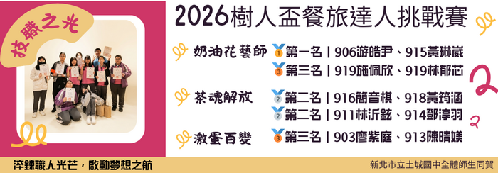 🎊 2026樹人盃 餐旅達人挑戰賽 大放異彩🎊