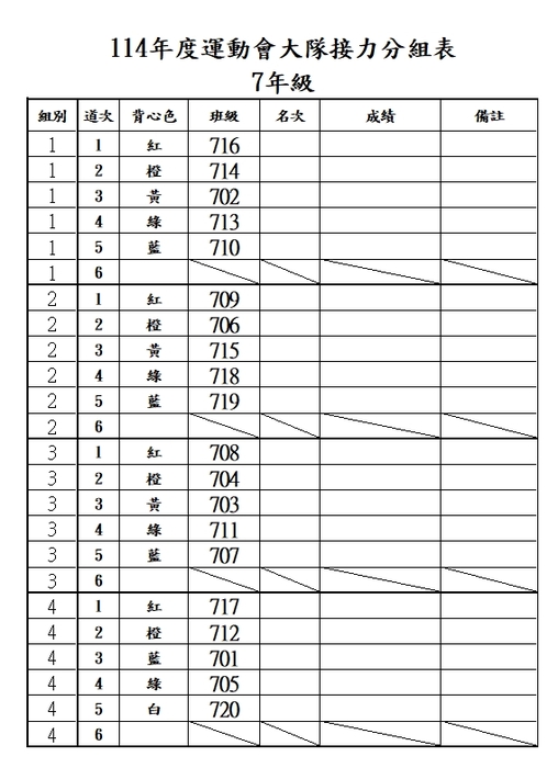 運動會拔河及大隊接力抽籤結果公告(另開新視窗/jpg檔)圖片