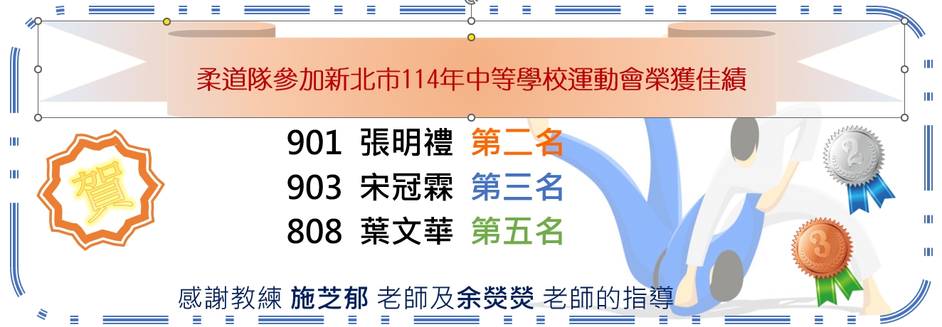 柔道隊參加新北市114年中等學校運動會榮獲佳績