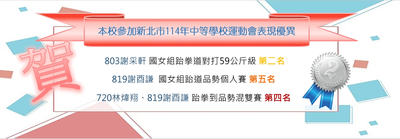 本校參加新北市114年中等學校運動會表現優異